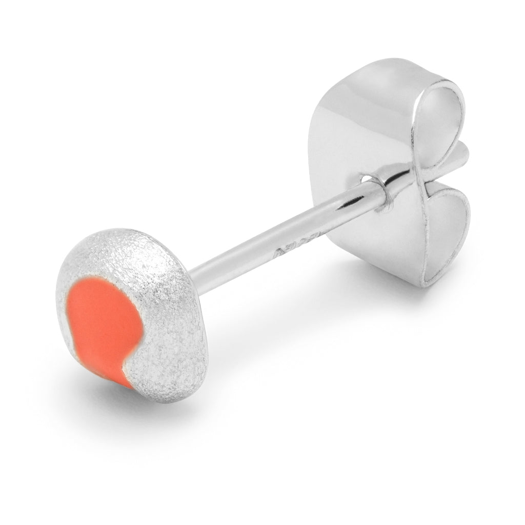 LULU Copenhagen Magic Stone örhänge 1 st silverpläterad Ear stud, 1 pcs Burnt Coral