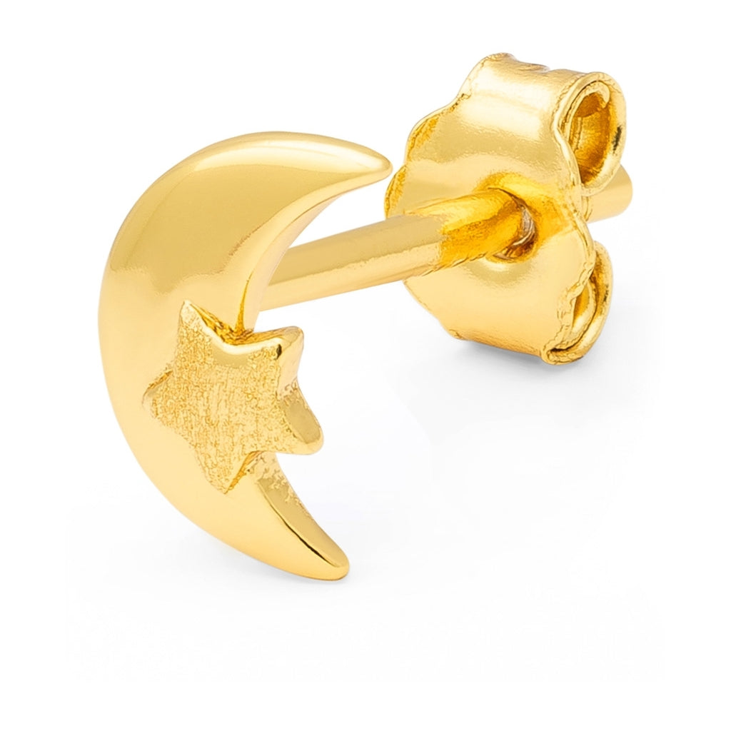 LULU Copenhagen Moon & Star örhänge 1 st Ear stud, 1 pcs Guldpläterad
