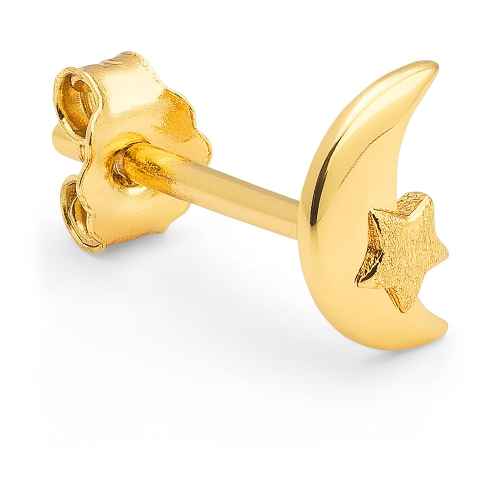 LULU Copenhagen Moon & Star örhänge 1 st Ear stud, 1 pcs Guldpläterad