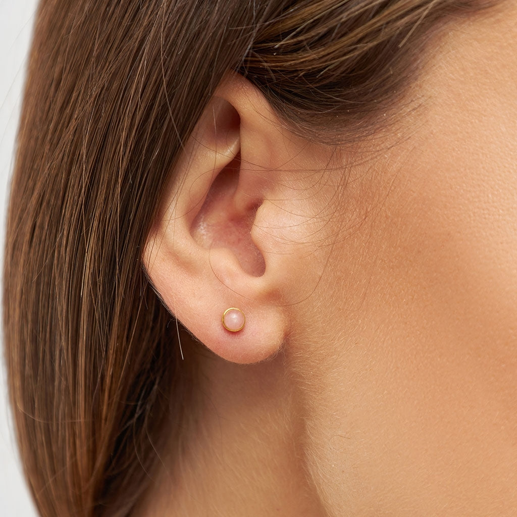 LULU Copenhagen Natural Stone örhänge 1 st Ear stud, 1 pcs Rosa
