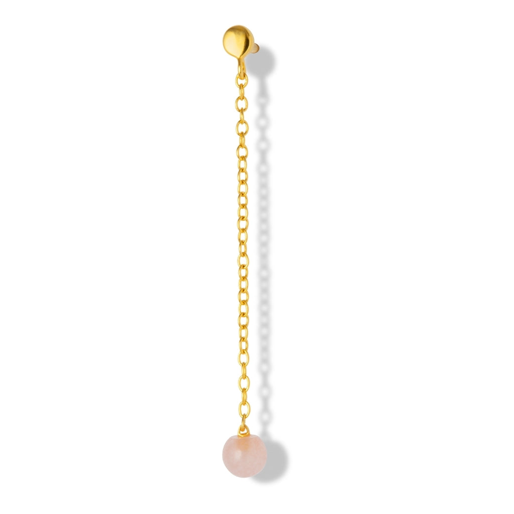 LULU Copenhagen Natural Stone Chain örhänge 1 st Ear stud, 1 pcs Rosa