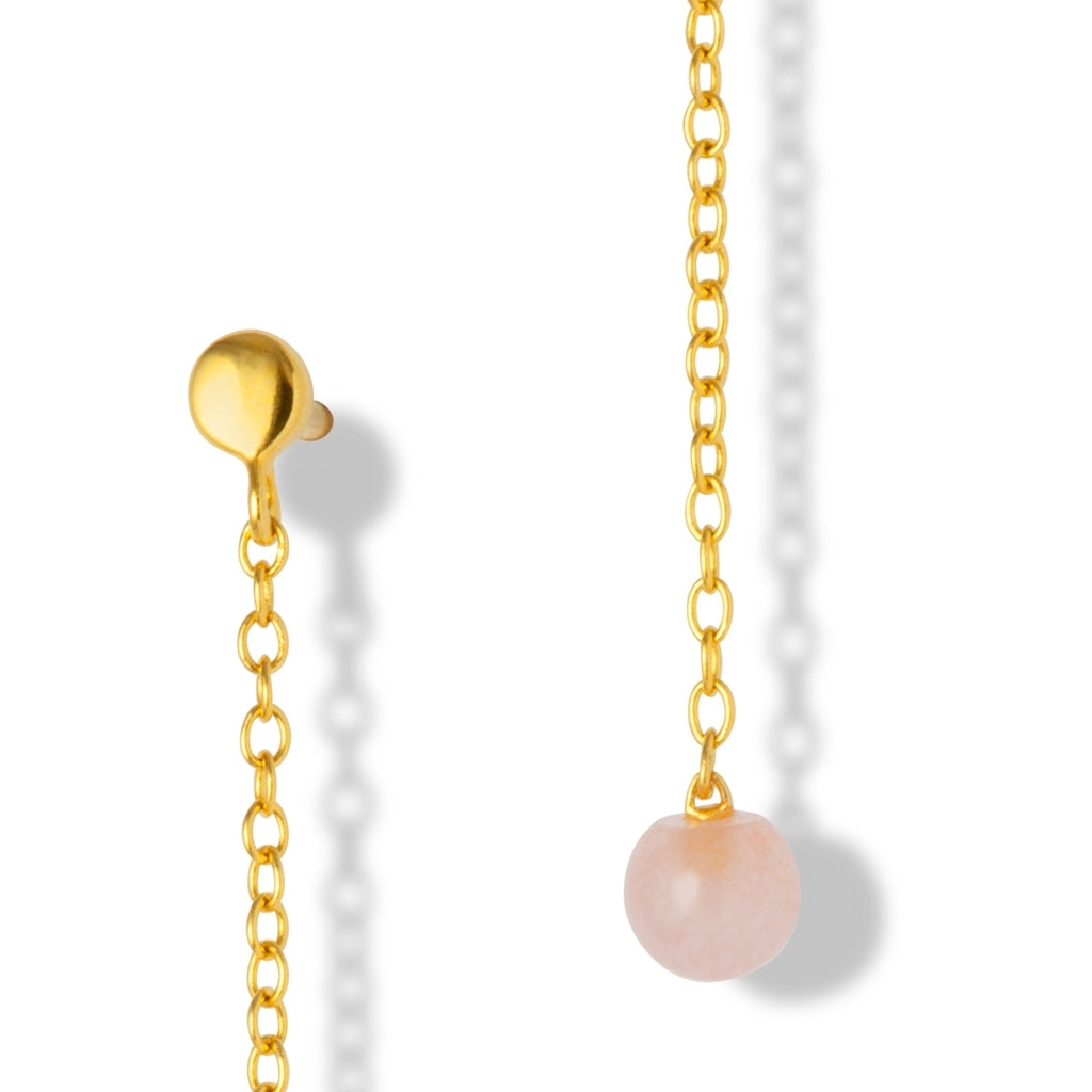 LULU Copenhagen Natural Stone Chain örhänge 1 st Ear stud, 1 pcs Rosa
