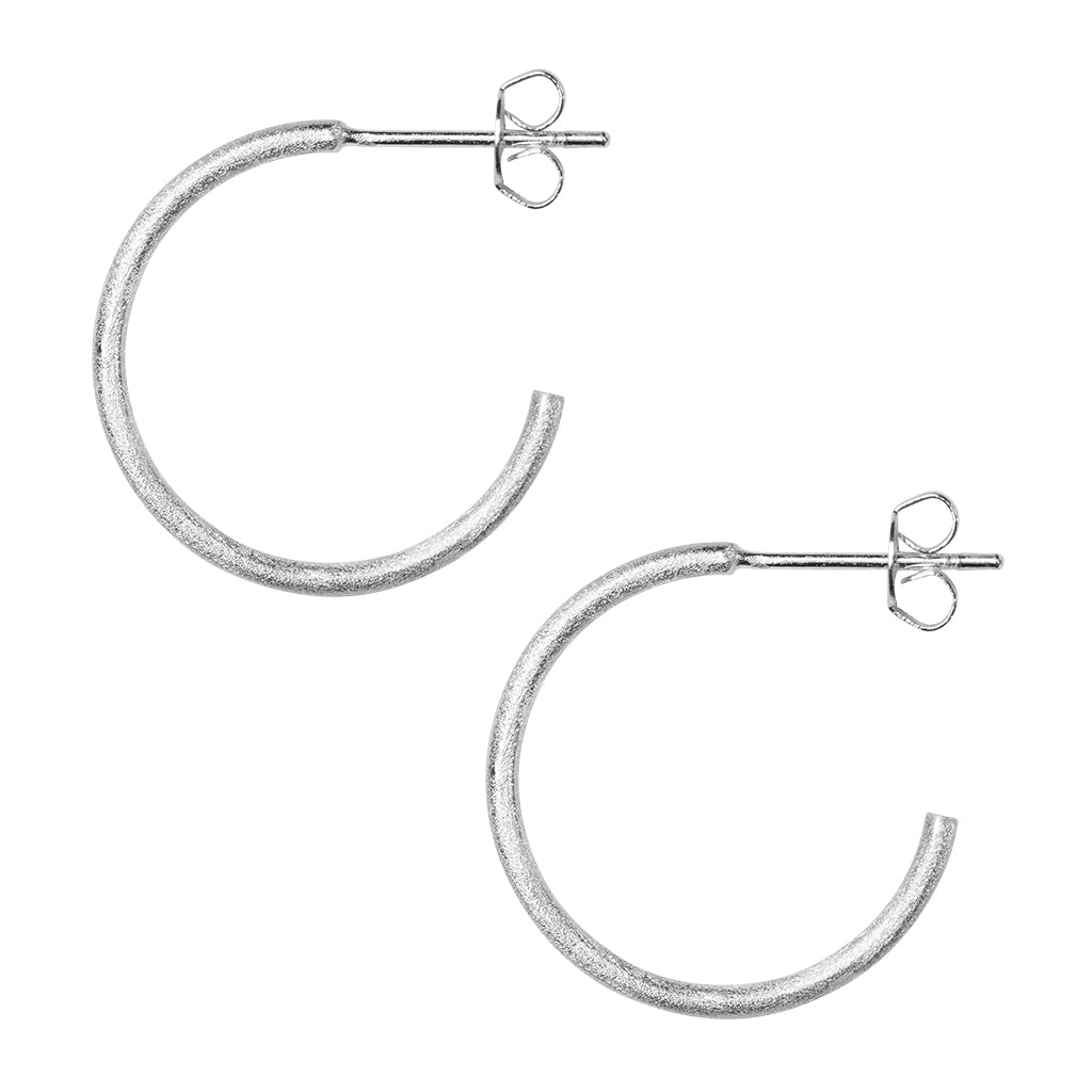 LULU Copenhagen Non Hoops Medium par Hoops Silver Plated