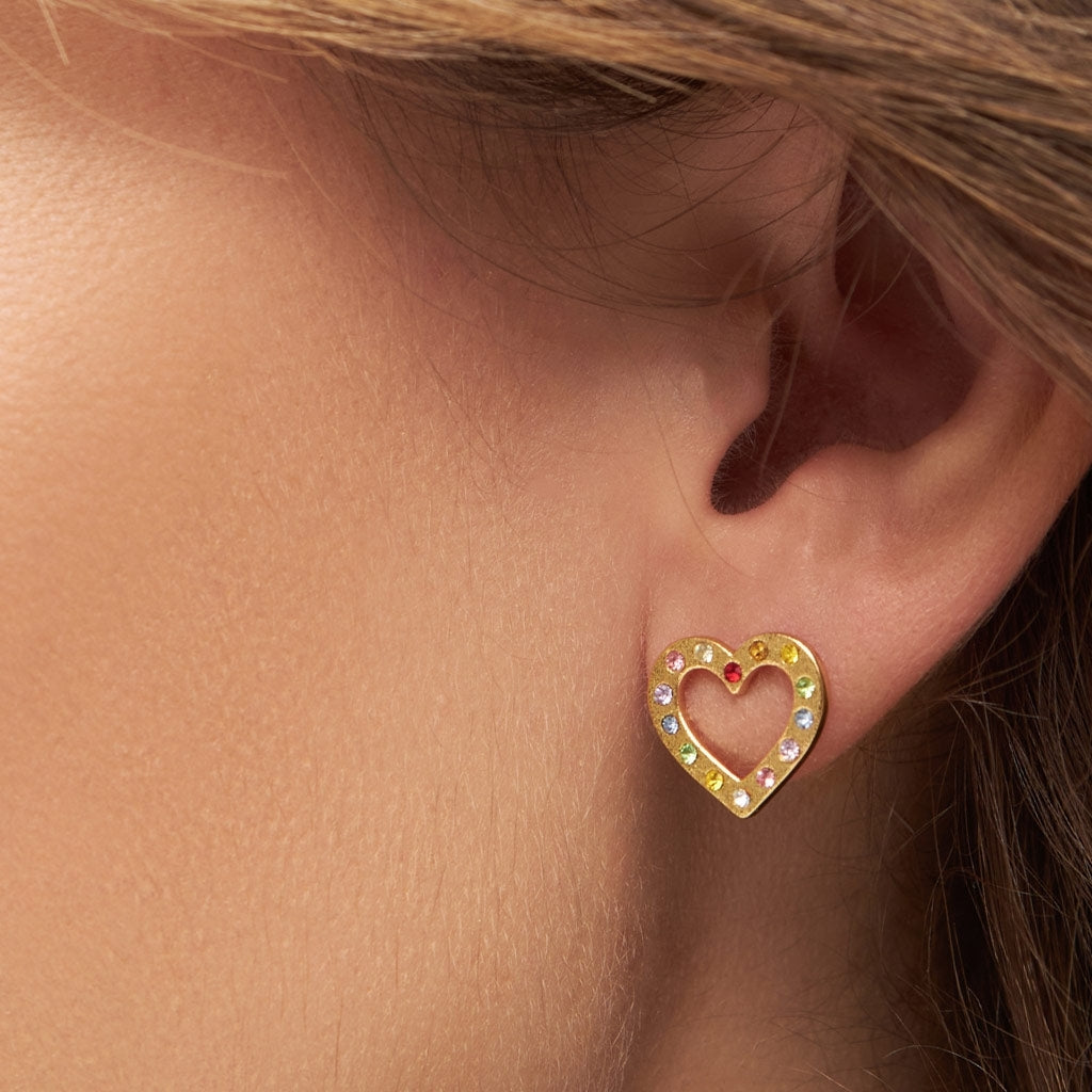 LULU Copenhagen OMG Heart örhänge 1 st Ear stud, 1 pcs Rainbow