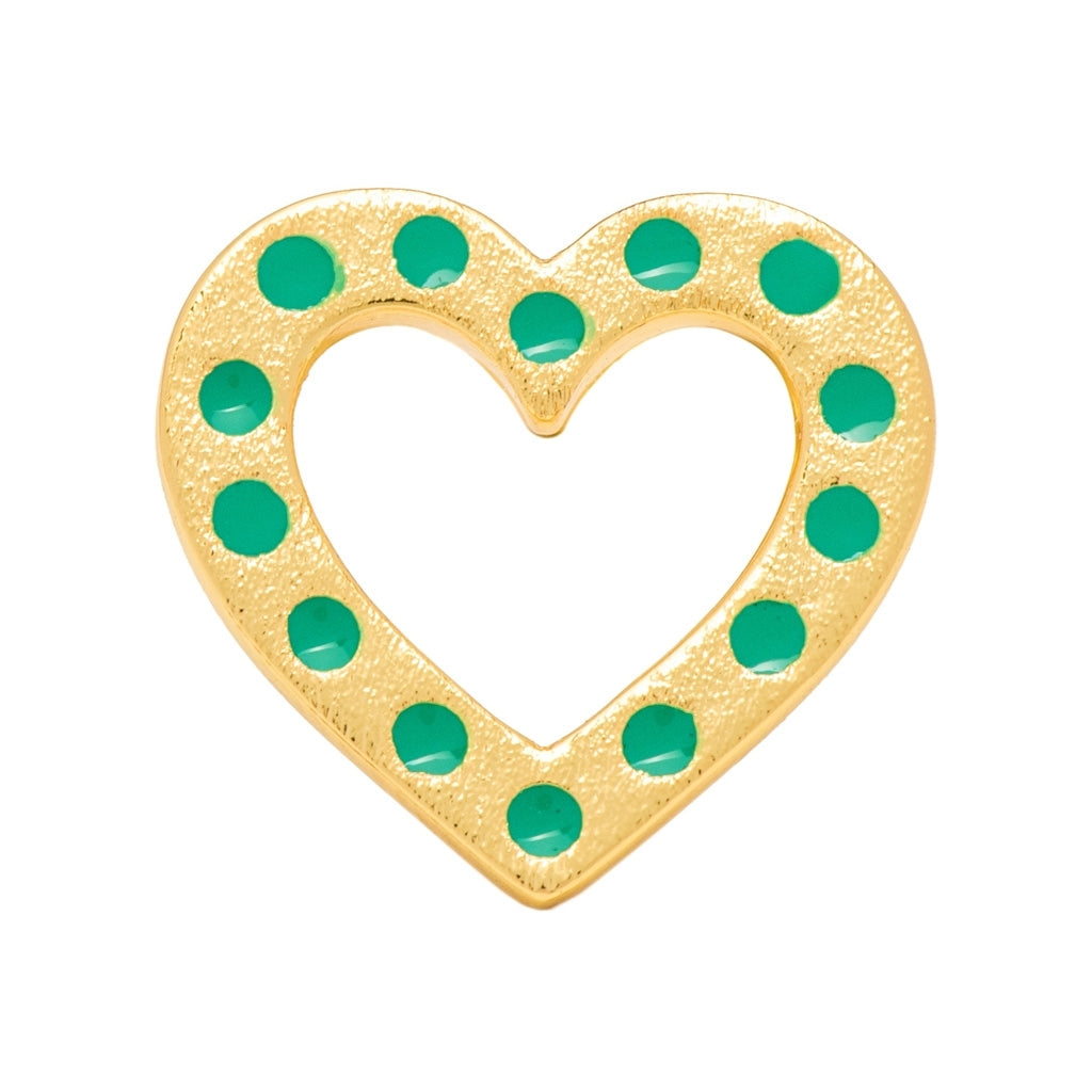 LULU Copenhagen OMG Heart örhänge 1 st guldpläterad Ear stud, 1 pcs Ljusgrön