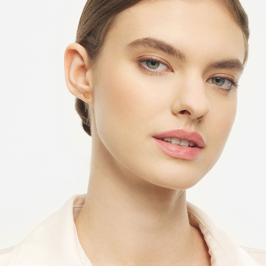 LULU Copenhagen Olive Branch 1 st Ear stud, 1 pcs Guldpläterad