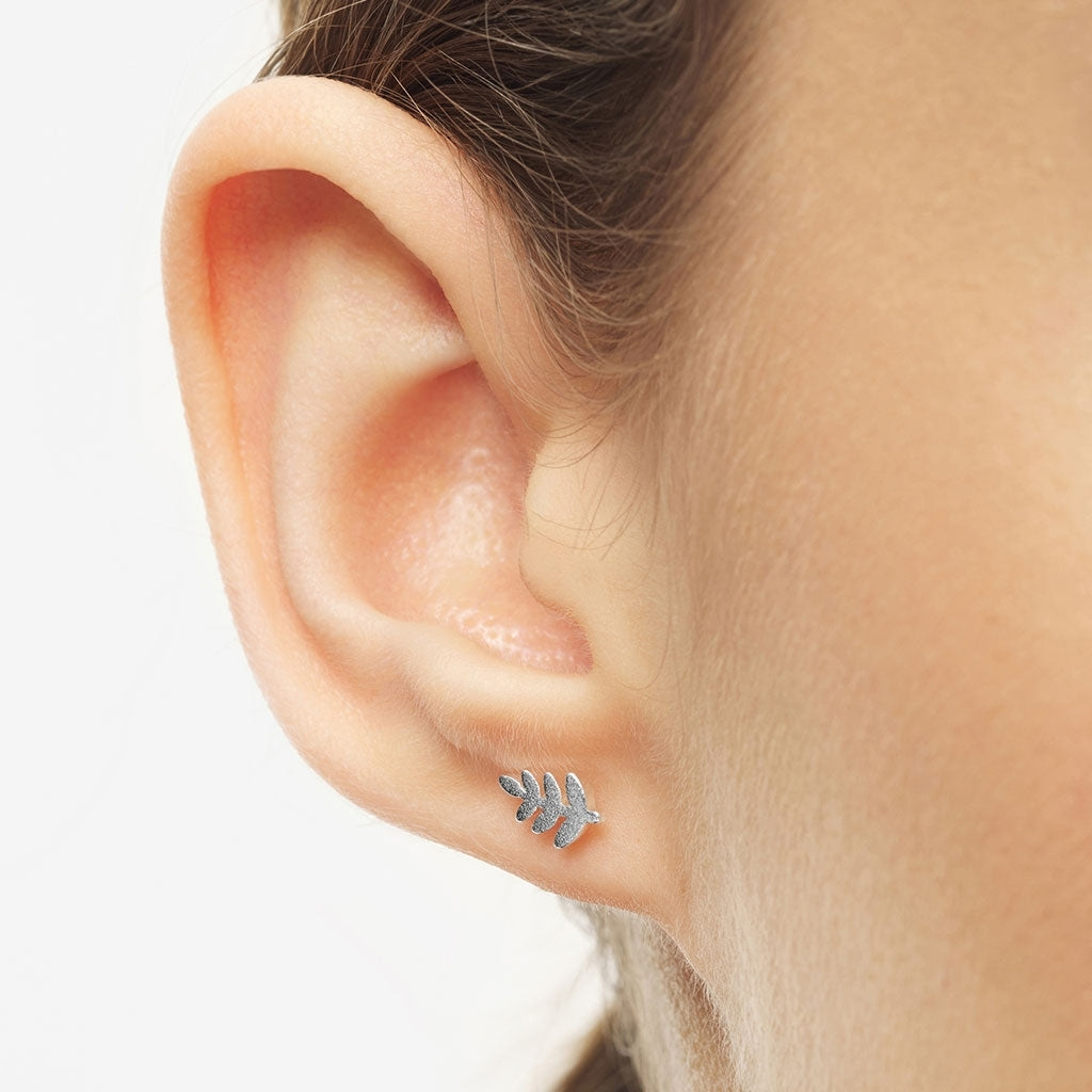 LULU Copenhagen Olive Branch 1 st Ear stud, 1 pcs Silver Plated