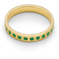 Pattern Ring guldpläterad - Ljusgrön