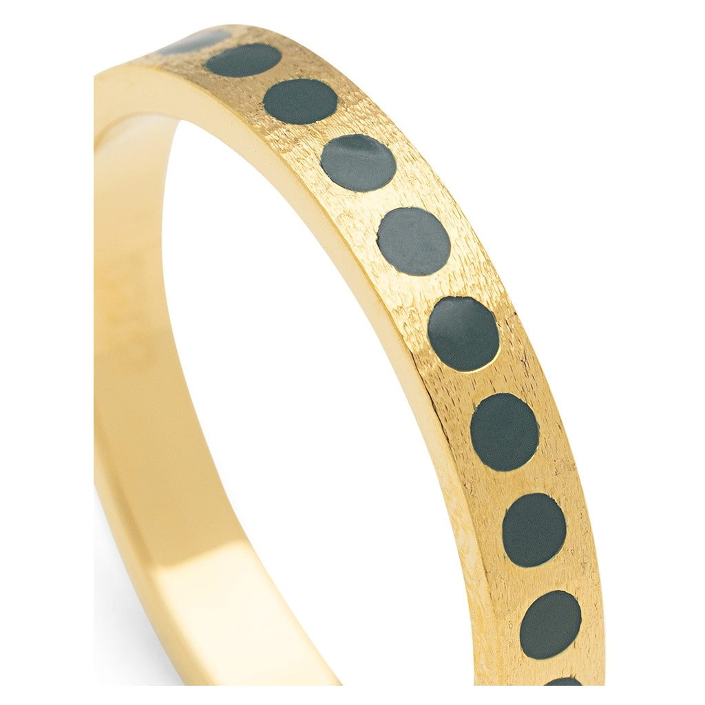 LULU Copenhagen Pattern Ring guldpläterad Rings North Sea Green