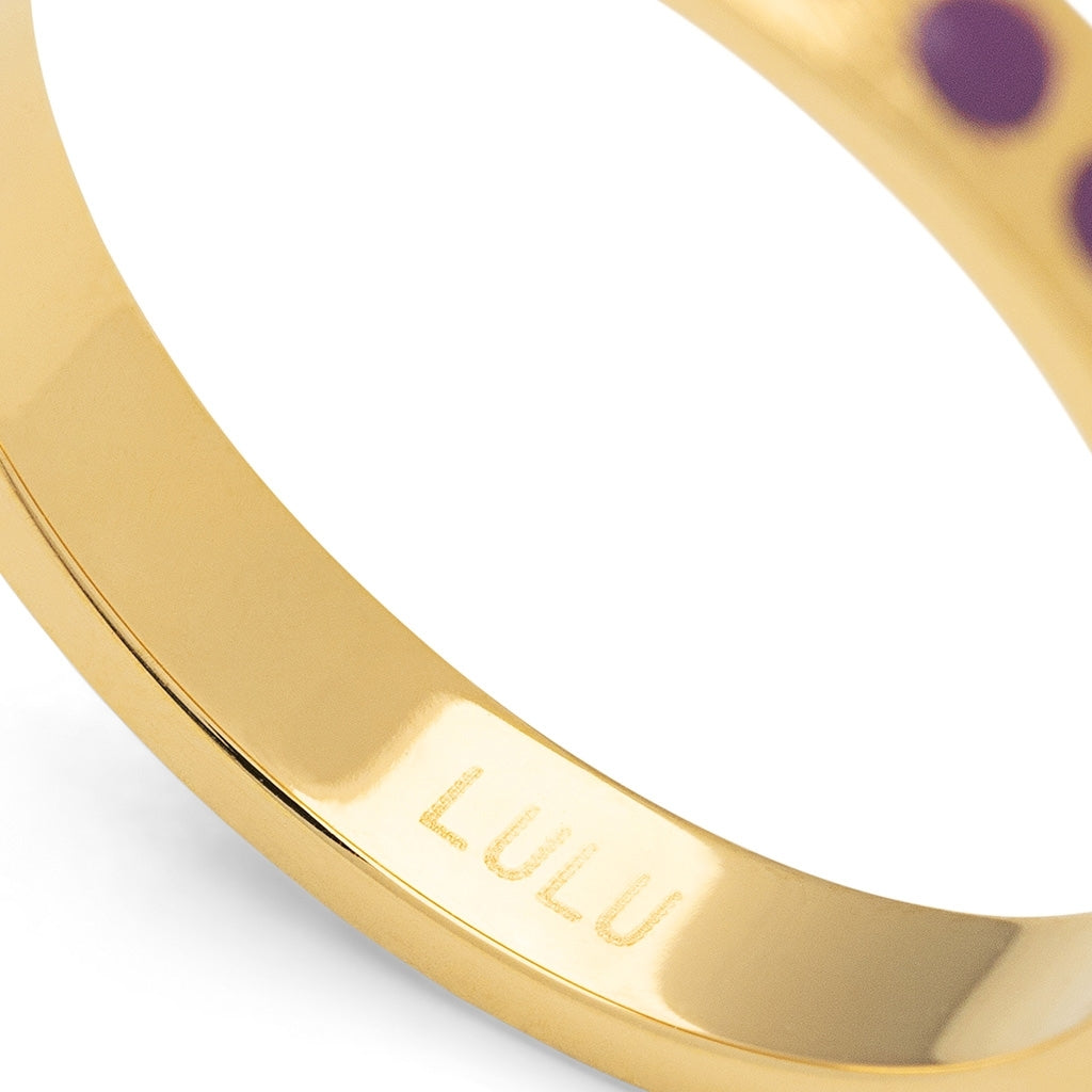 LULU Copenhagen Pattern Ring guldpläterad Rings Purple Harvest