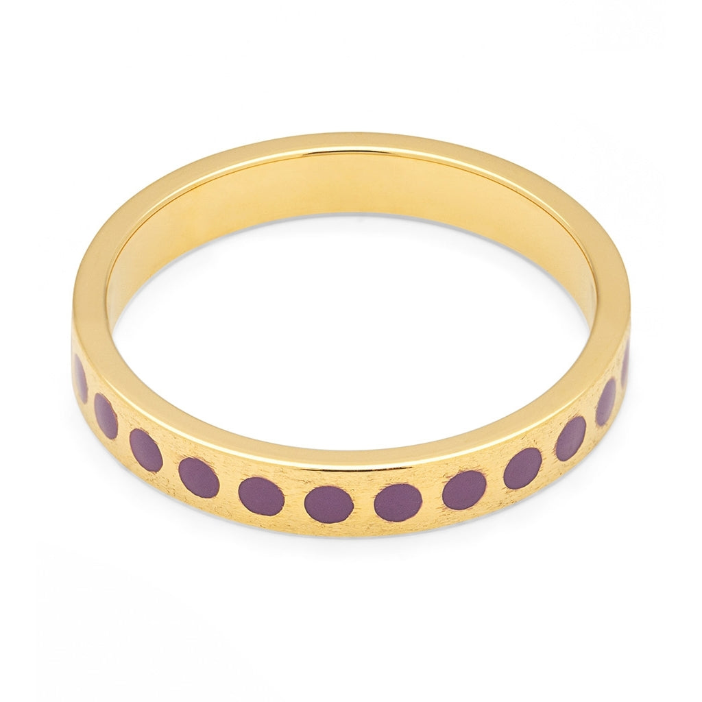LULU Copenhagen Pattern Ring guldpläterad Rings Purple Harvest