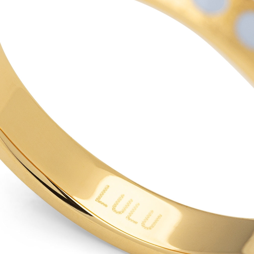 LULU Copenhagen Pattern Ring guldpläterad Rings Skyride Blue