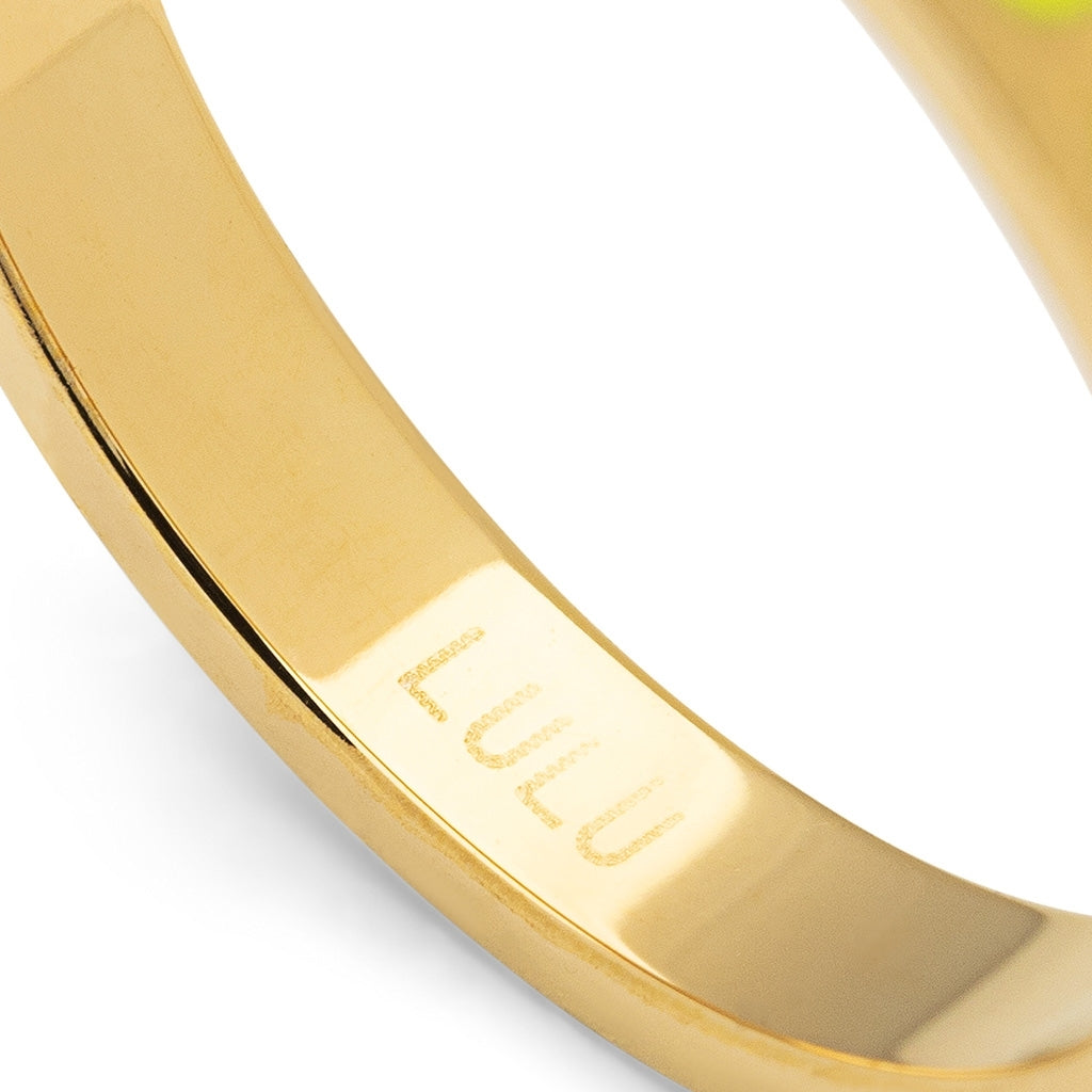 LULU Copenhagen Pattern Ring guldpläterad Rings Wild Lime