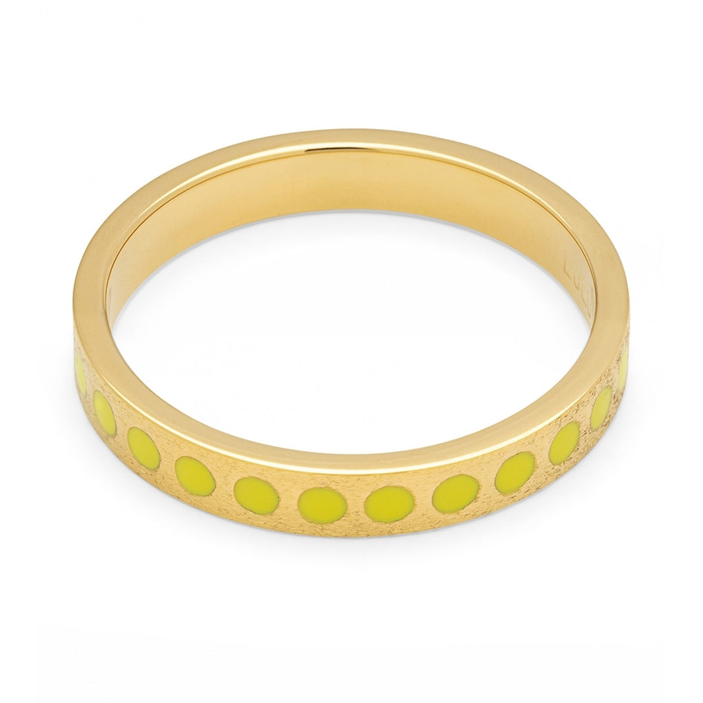 LULU Copenhagen Pattern Ring guldpläterad Rings Wild Lime