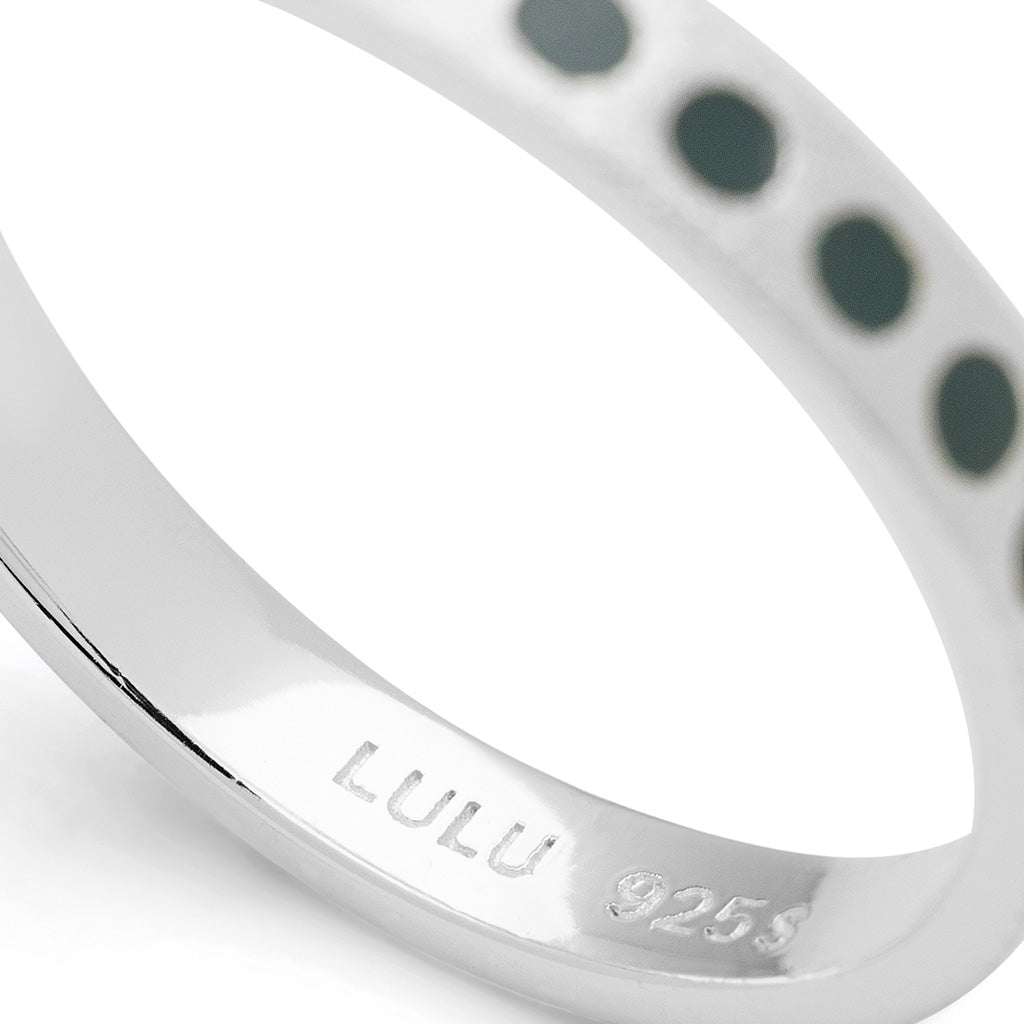 LULU Copenhagen Pattern Ring silver Rings North Sea Green