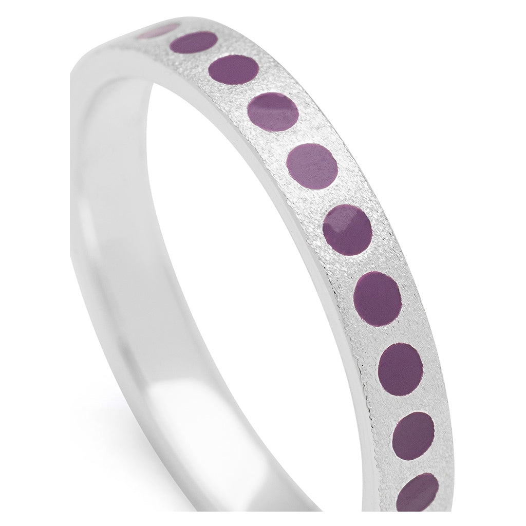LULU Copenhagen Pattern Ring silver Rings Purple Harvest