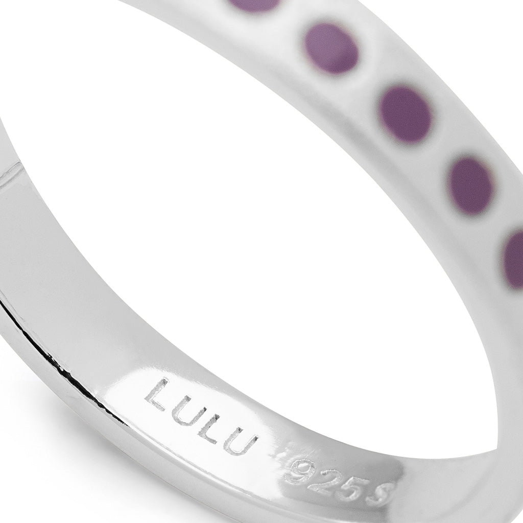 LULU Copenhagen Pattern Ring silver Rings Purple Harvest