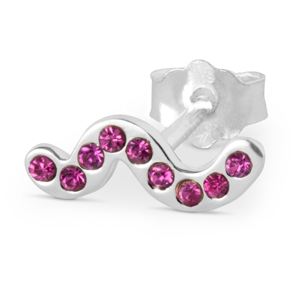 LULU Copenhagen Snaky örhänge 1 st silverpläterad Ear stud, 1 pcs Pink