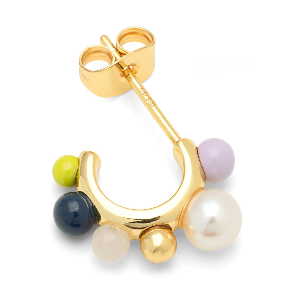 LULU Copenhagen Space Hoops Par guldplateräd Hoops Milky Way