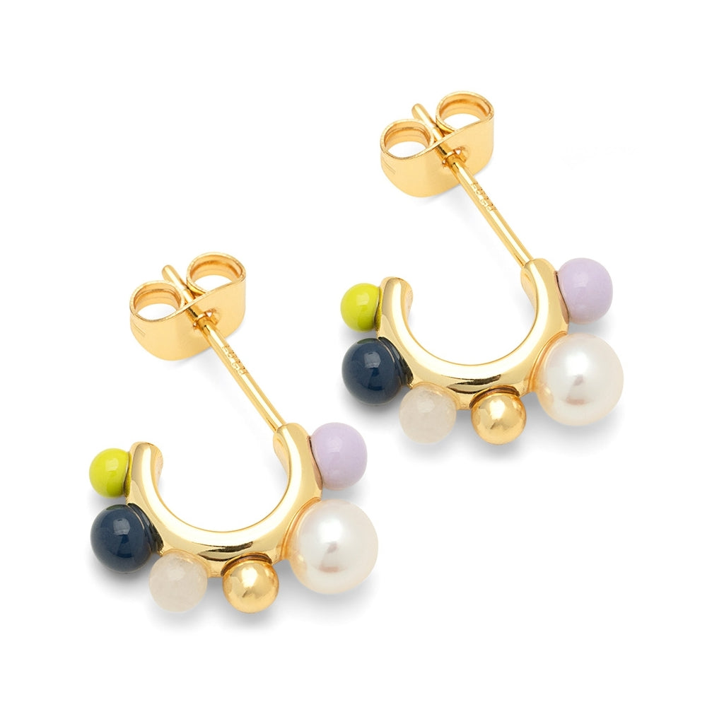 LULU Copenhagen Space Hoops Par guldplateräd Hoops Milky Way