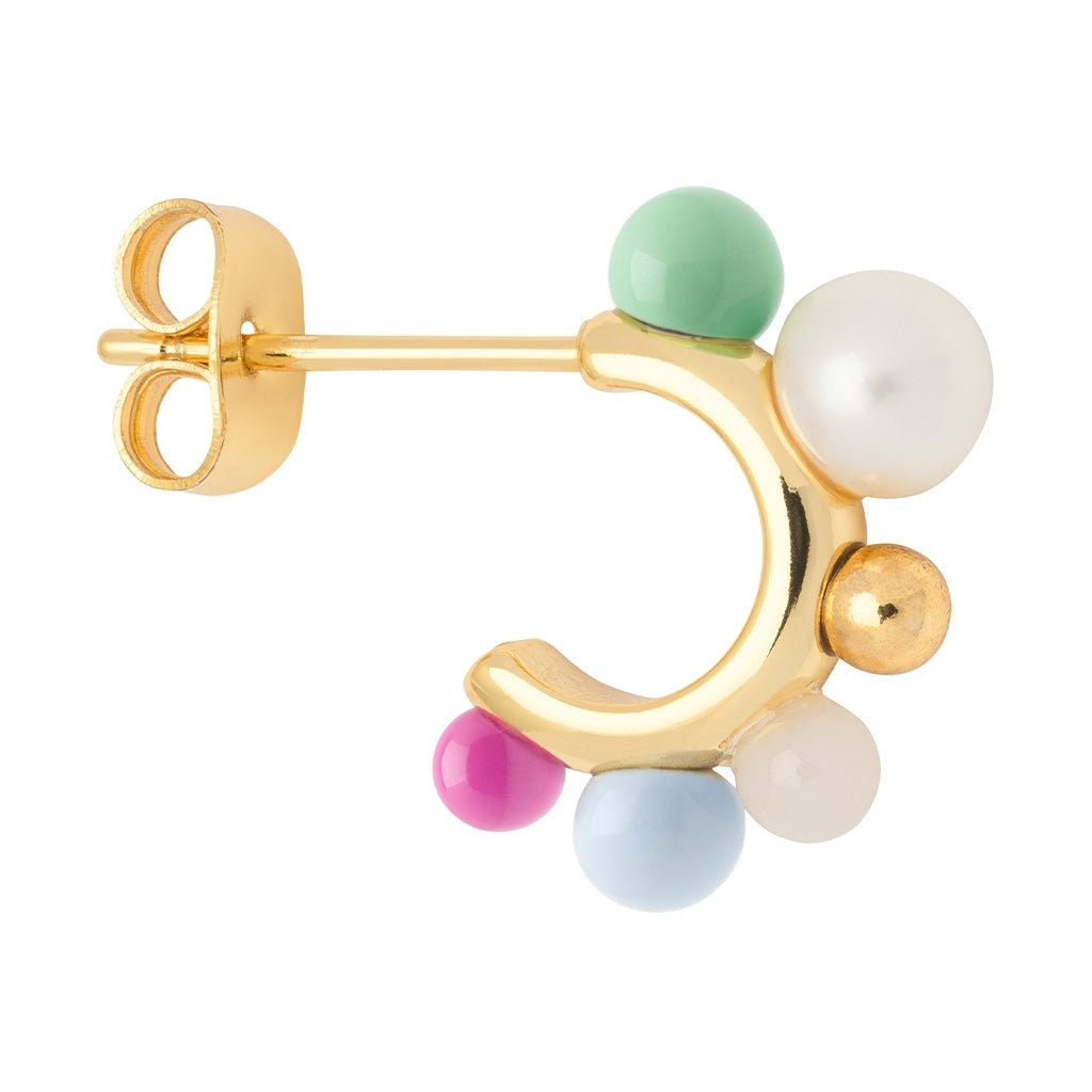 LULU Copenhagen Space Hoops Par guldplateräd Hoops Skyride Blue