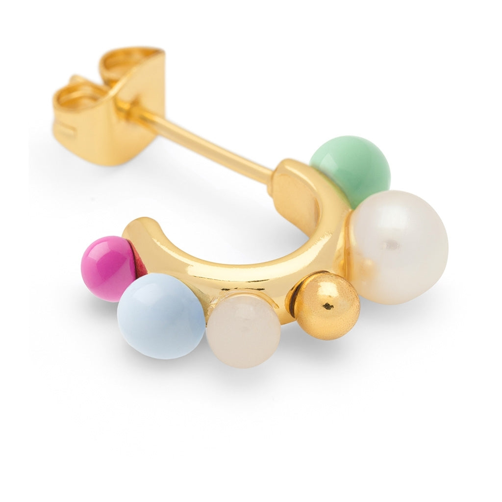 LULU Copenhagen Space Hoops Par guldplateräd Hoops Skyride Blue