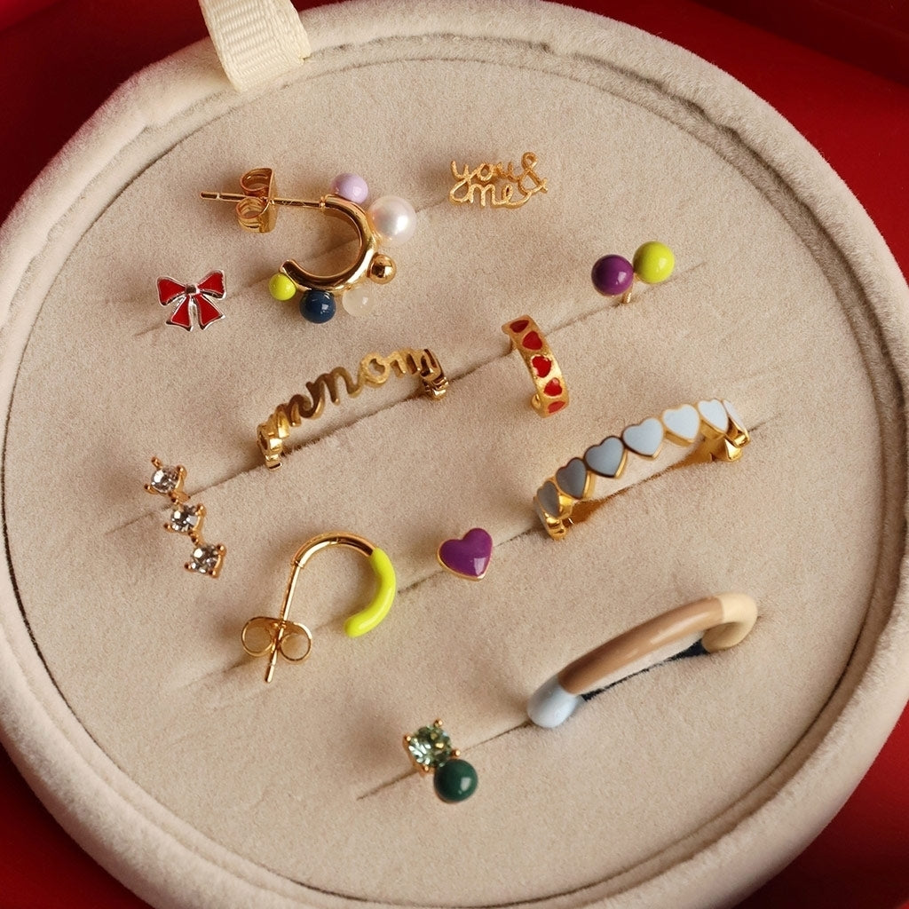 LULU Copenhagen Space Hoops Par silverplateräd Hoops Milky Way