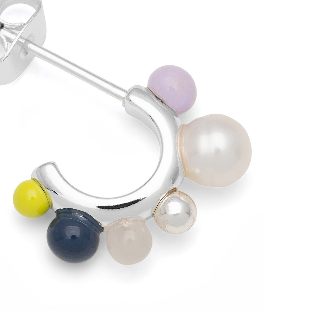 LULU Copenhagen Space Hoops Par silverplateräd Hoops Milky Way