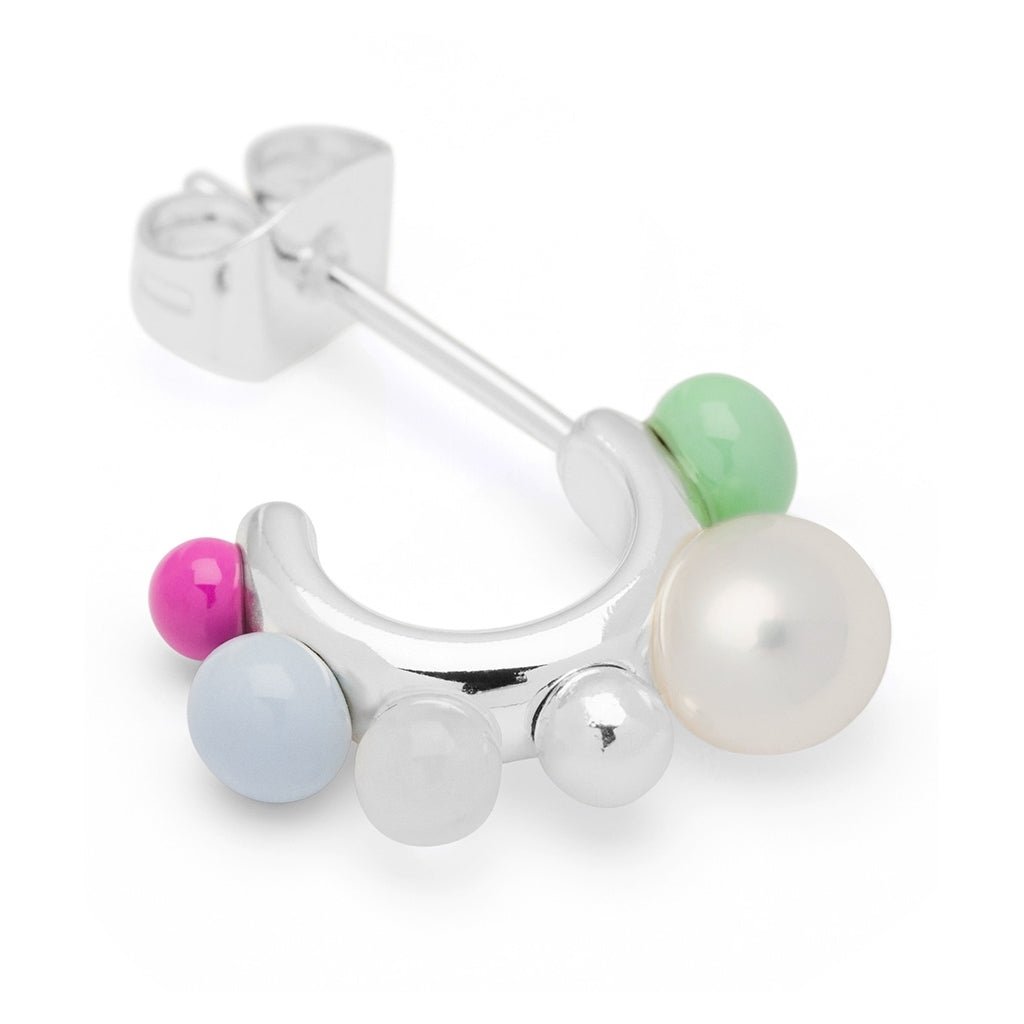 LULU Copenhagen Space Hoops Par silverplateräd Hoops Skyride Blue