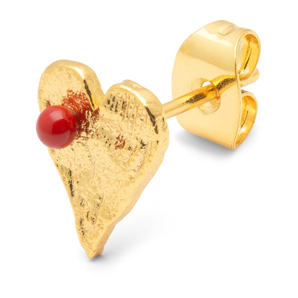 LULU Copenhagen Sweet Heart örhänge 1 st Ear stud, 1 pcs Passion Red