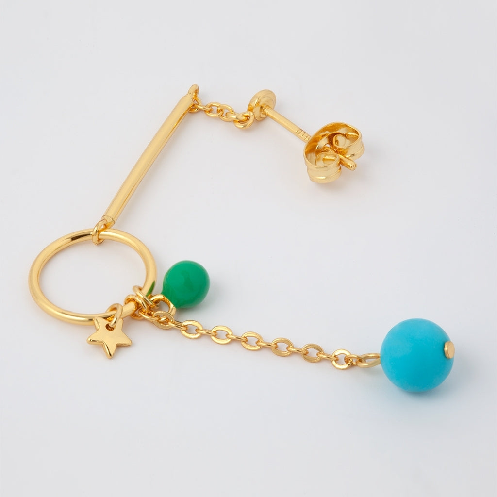 LULU Copenhagen Topping Long Loop örhänge 1 st Ear stud, 1 pcs Guldpläterad
