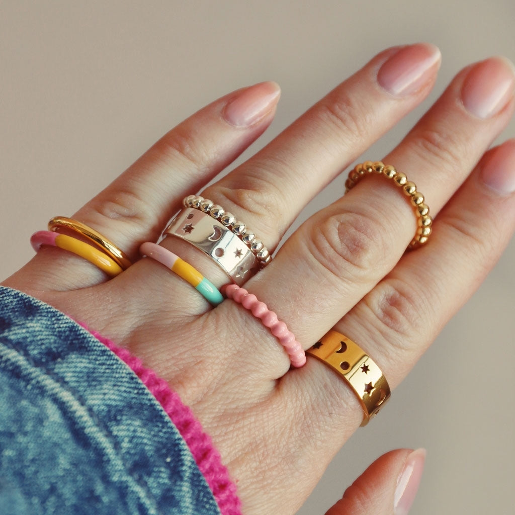 LULU Copenhagen Triple Color Ring Rings Sunset