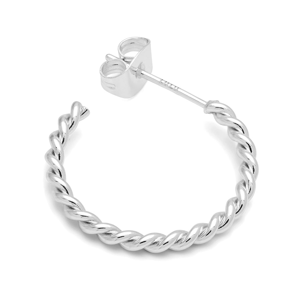 LULU Copenhagen Twisted Hoops par - försilvrad Hoops Silver Plated