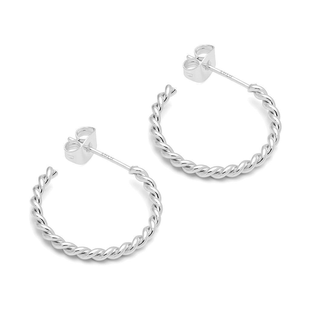 LULU Copenhagen Twisted Hoops par - försilvrad Hoops Silver Plated