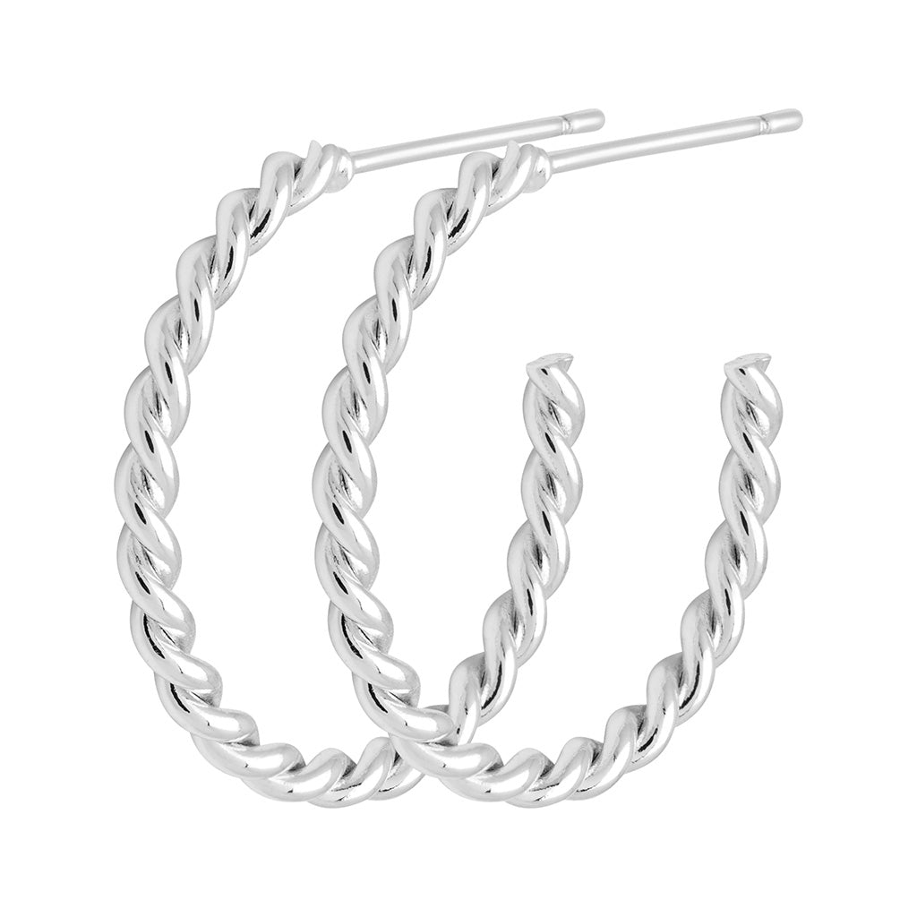 LULU Copenhagen Twisted Hoops par - försilvrad Hoops Silver Plated