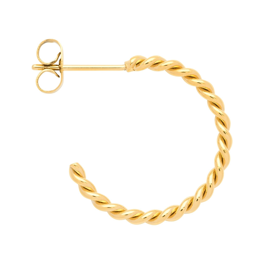 LULU Copenhagen Twisted Hoops par - guldpläterad Hoops Guldpläterad