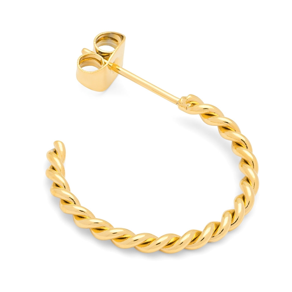 LULU Copenhagen Twisted Hoops par - guldpläterad Hoops Guldpläterad