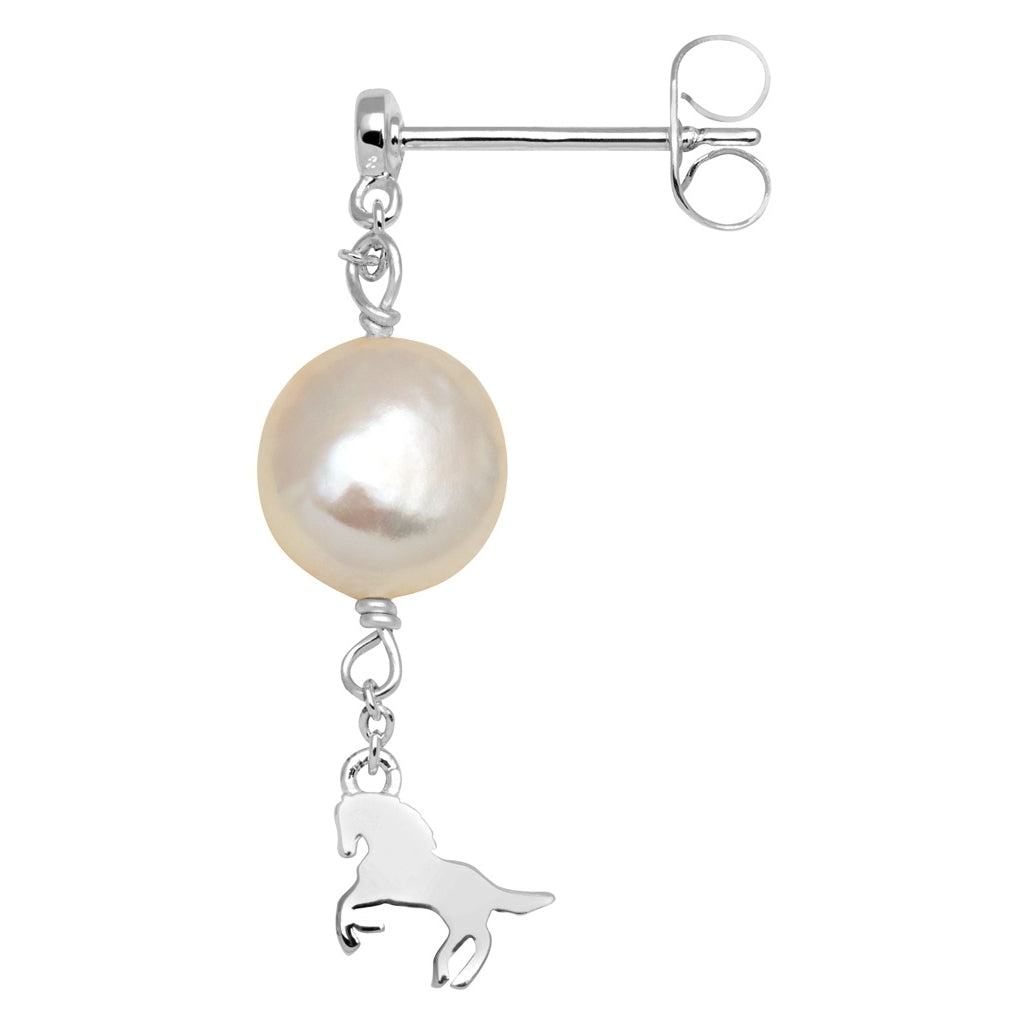 LULU Copenhagen Wild Horse Pearl 1 st silverpläterad Ear stud, 1 pcs Silver Plated