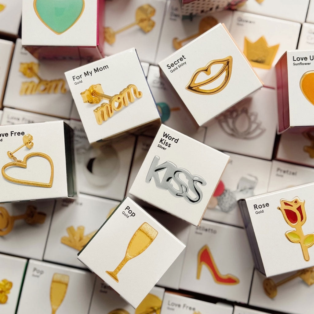 LULU Copenhagen Word Kiss örhänge 1 st Ear stud, 1 pcs Silver