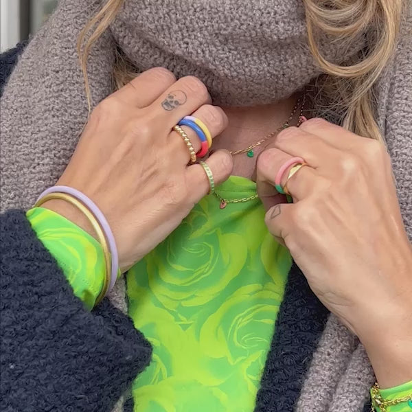 LULU Copenhagen Love U Halsband guldpläterad Necklaces Ljusgrön - Video preview