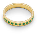 Pattern Ring guldpläterad - Ljusgrön