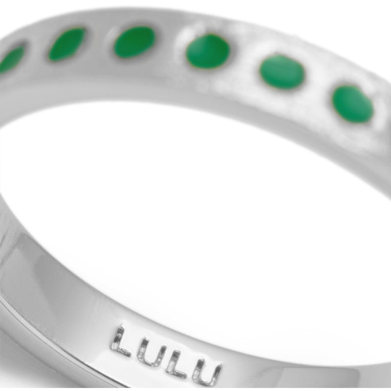 LULU Copenhagen Pattern Ring silver Rings Ljusgrön
