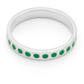 Pattern Ring silver - Ljusgrön